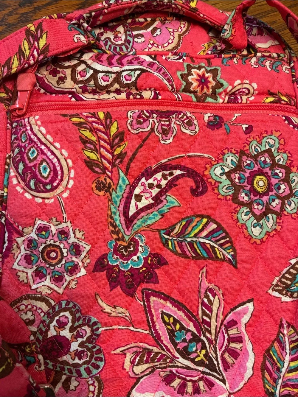 Vera Bradley Call Me Coral Quilted Floral Print Women's Backpack